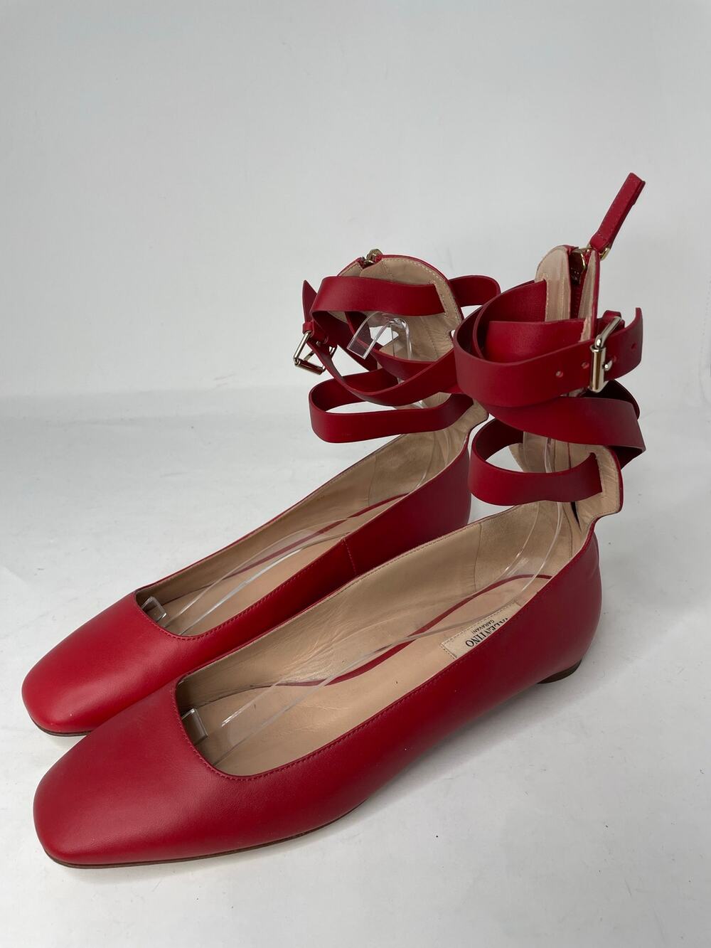 Valentino Garavani Red Leather Ballet Flats Sz.9(40)